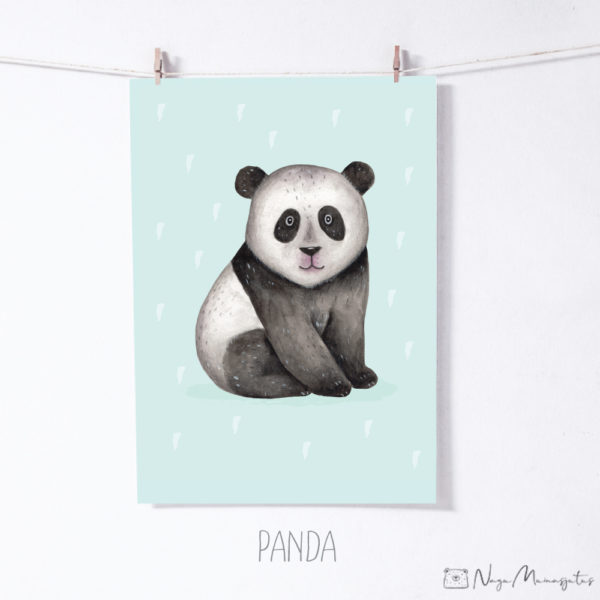 Maailma loomadega poster, mündi taustaga, panda